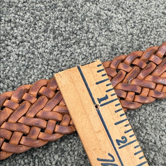 Braided Brown Belt with Silver Buckle Womens 40" Leather Boho Vintage Western - Picture 7 of 11